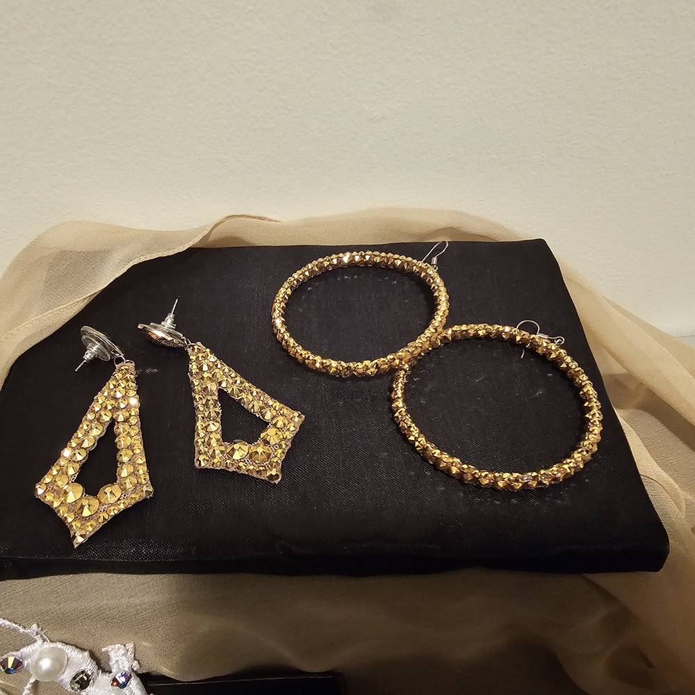 Elegant Gold Hoop and Drop Earrings Set